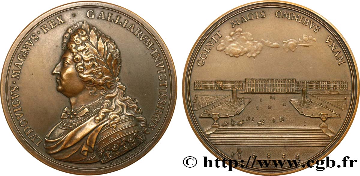 LOUIS XIV  THE SUN KING  Médaille, Château de Versailles, refrappe MBC+