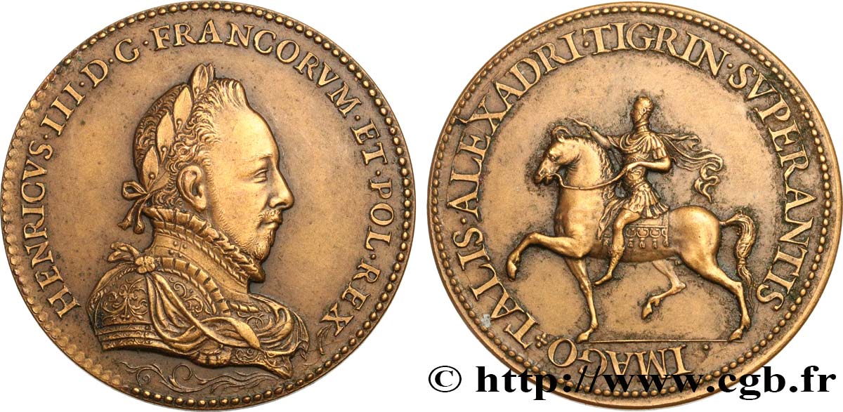HENRI III Médaille, Alexandre (Henri III) franchissant le Tigre, refrappe TTB+