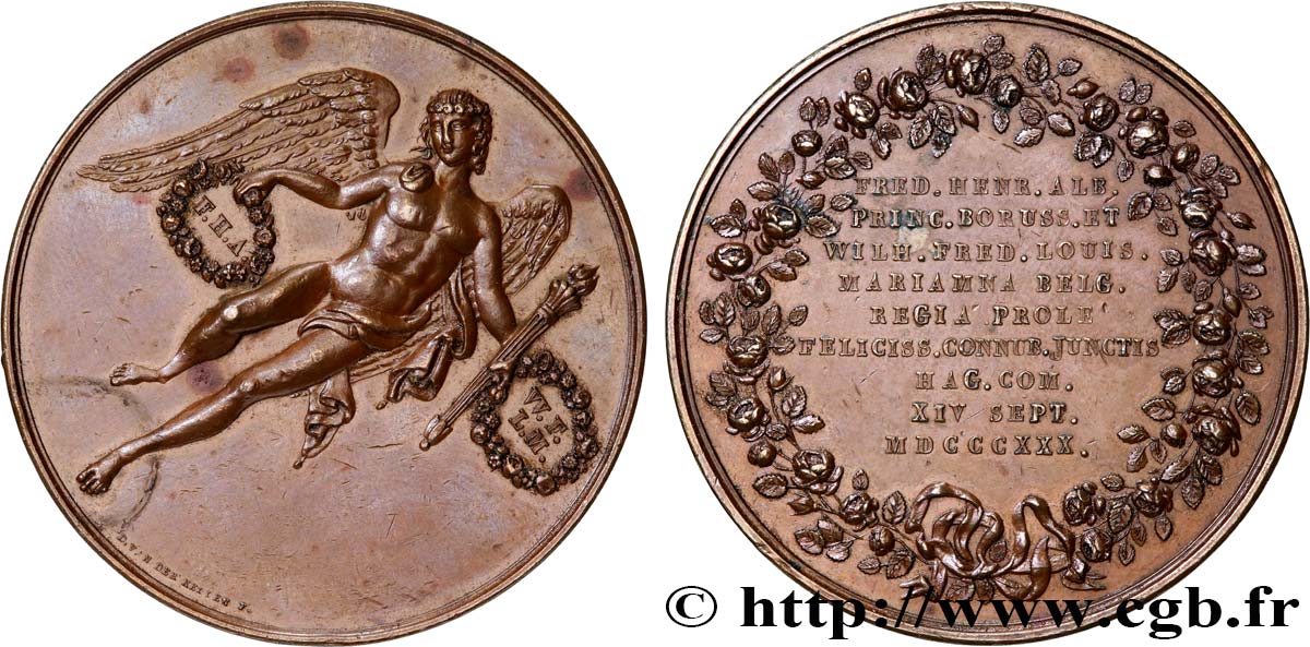 GERMANY - KINGDOM OF PRUSSIA - FREDERICK-WILLIAM III Médaille, Mariage de Frédéric Henri Albert de Prusse et Wilhelmine Frédérique Louise d’Orange-Nassau XF