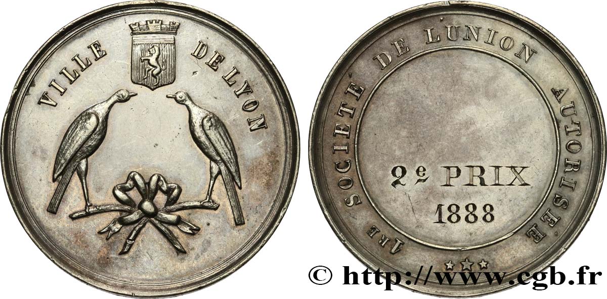 LYON AND THE LYONNAIS AREA (JETONS AND MEDALS OF...) Médaille, Première Société de l’union autorisée XF