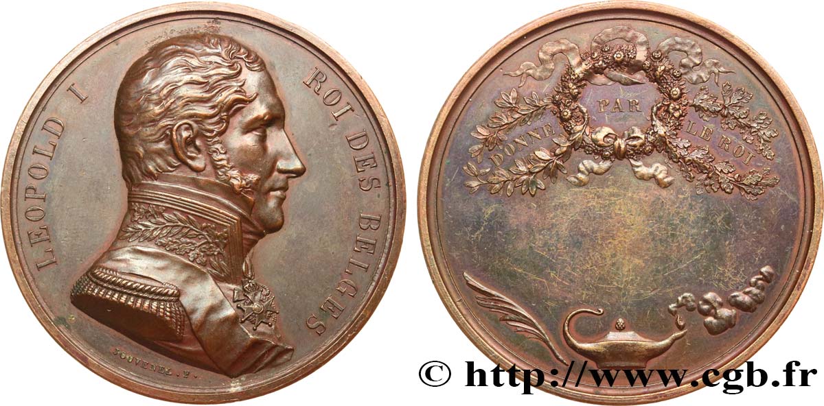 BELGIQUE - ROYAUME DE BELGIQUE - LÉOPOLD Ier Médaille donnée par le roi SS