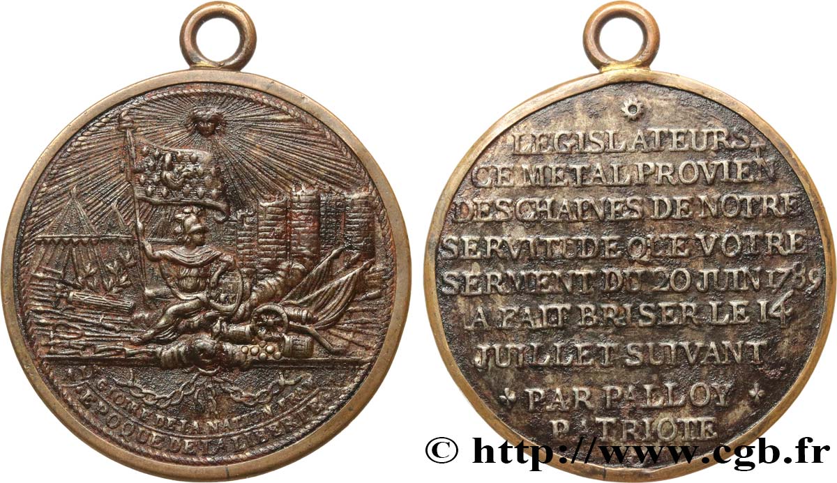 CONVENZIONE NAZIONALE Médaille de Palloy, prise de la Bastille q.SPL