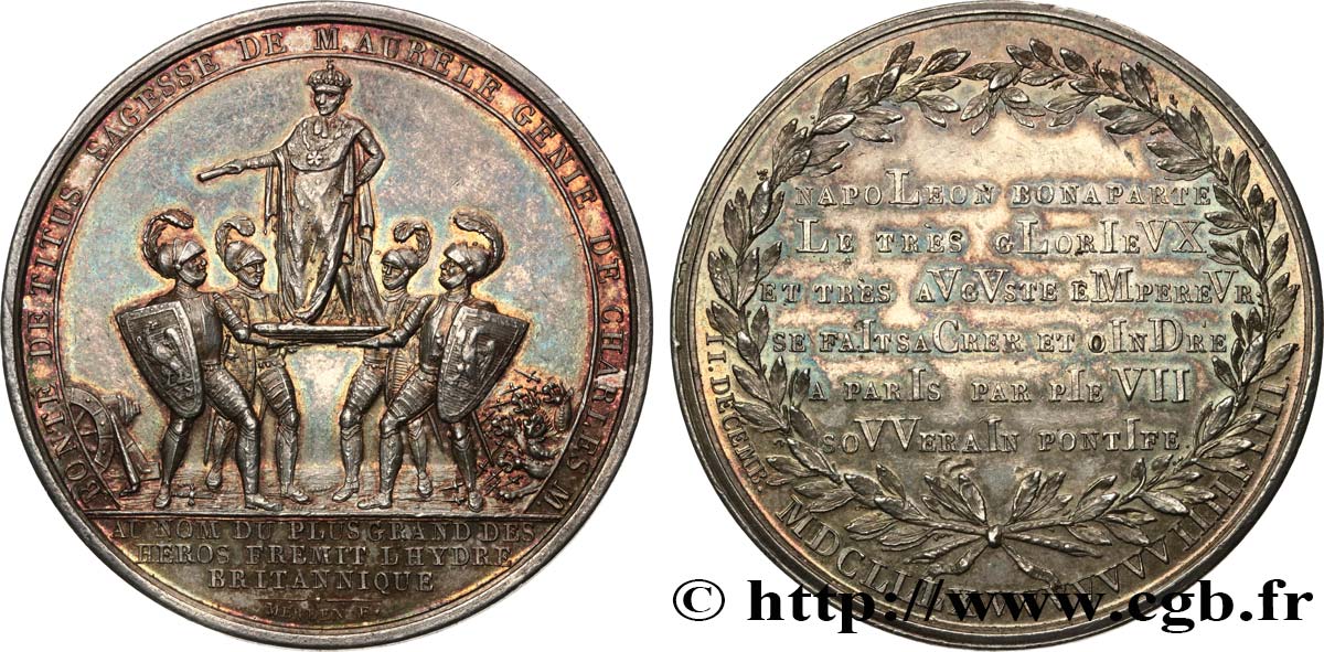 PRIMER IMPERIO Médaille, Couronnement de Napoléon Bonaparte EBC