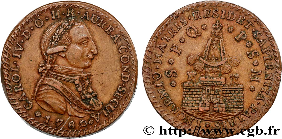SPANIEN - KÖNIGREICH SPANIEN - KARL IV. Médaille, Proclamation de la Porte de la Viere Marie SS