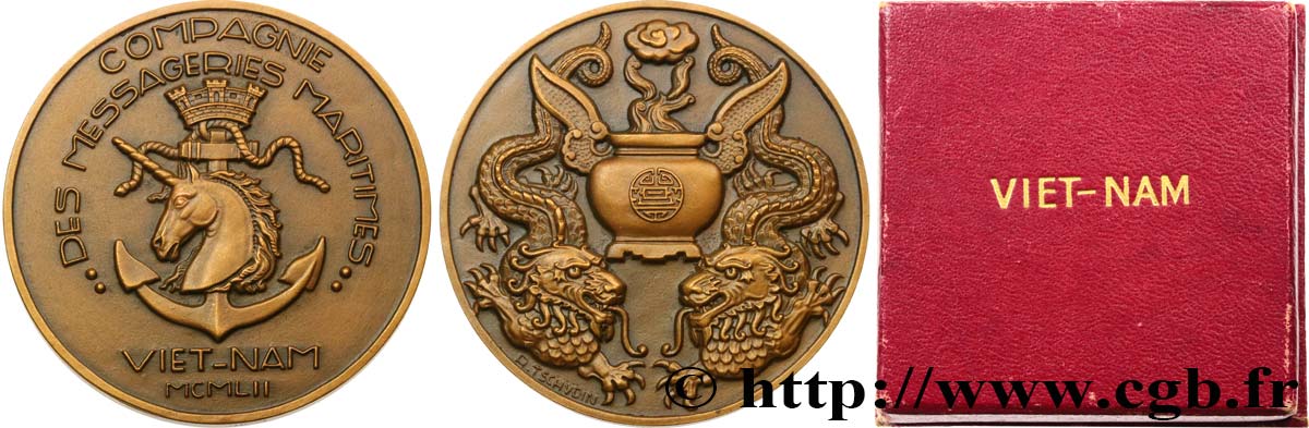 IV REPUBLIC Médaille, Compagnie des messageries maritimes, Viet-Nam AU