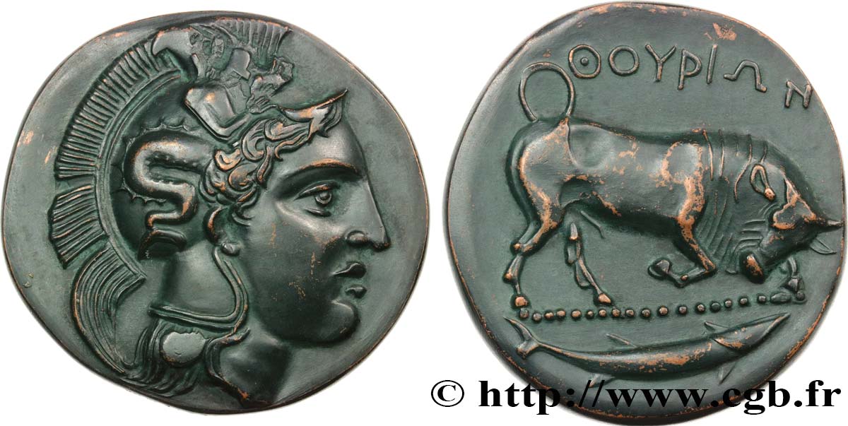 LUKANIEN - THOURIOI Médaille, Reproduction du Triobole de Thurium (Lucanie), n°469 VZ