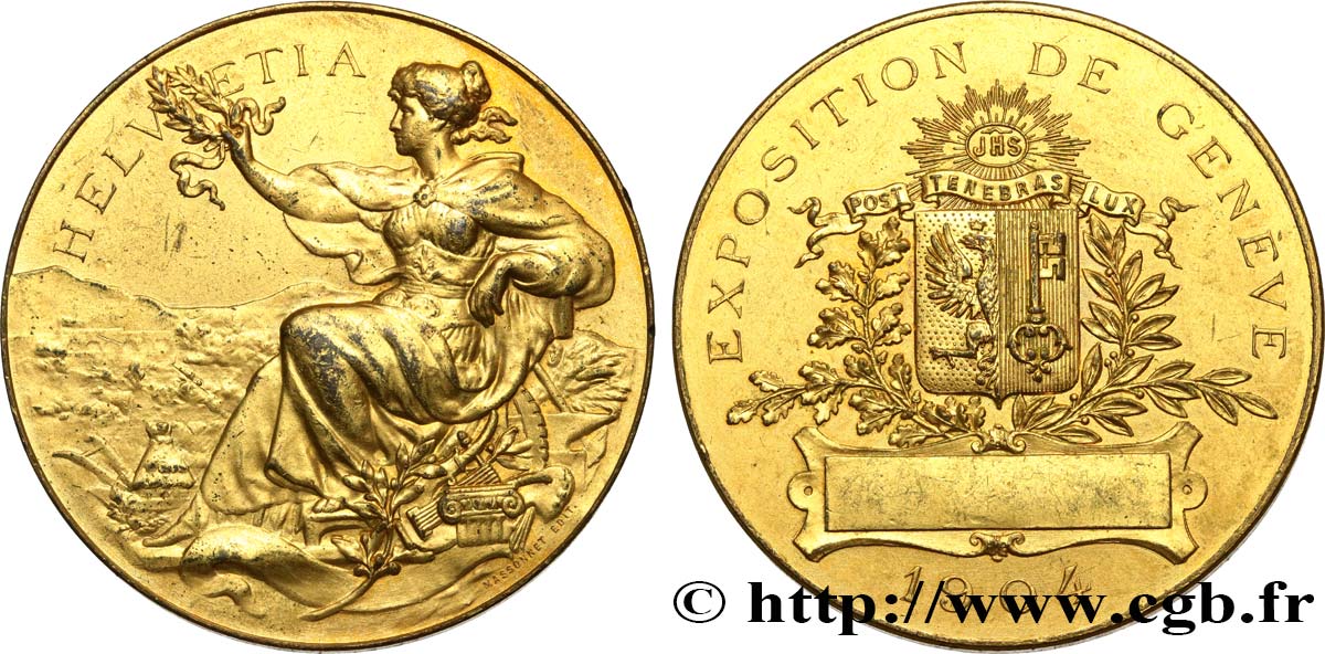 SWITZERLAND - CONFEDERATION OF HELVETIA Médaille, Exposition de Genève AU