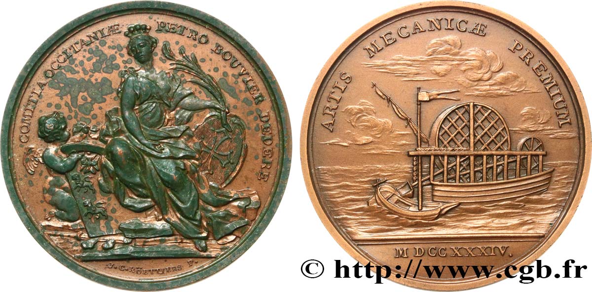 LANGUEDOC (STATES OF ...) Médaille, Artis mecanicae premium, refrappe AU