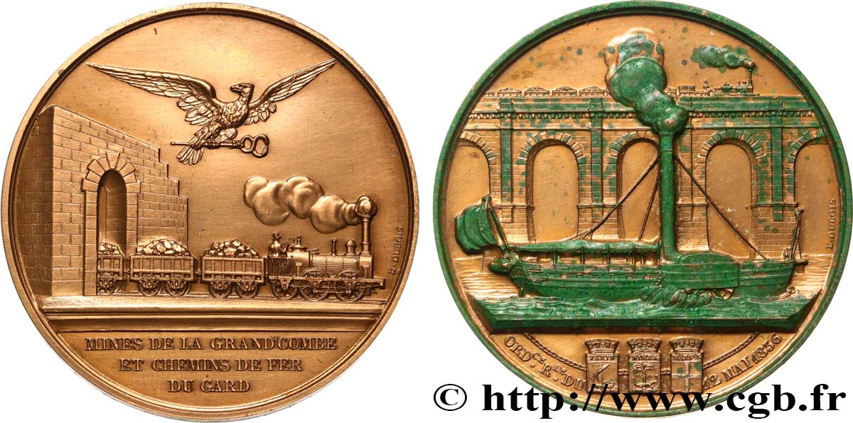 TRANSPORTS AND RAILWAYS Médaille, Chemins de fer du Gard, refrappe AU