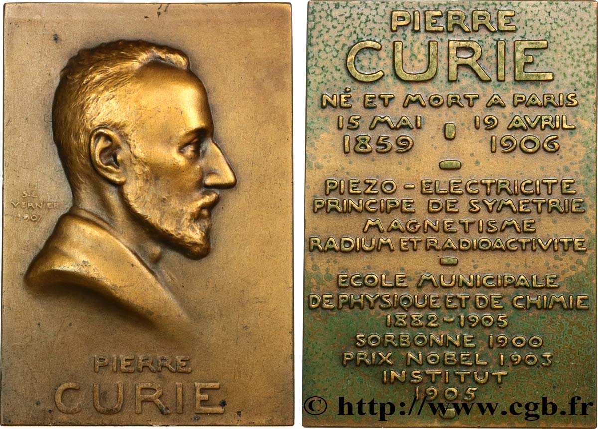SCIENCES & SCIENTIFIQUES Plaque, Pierre Curie TTB