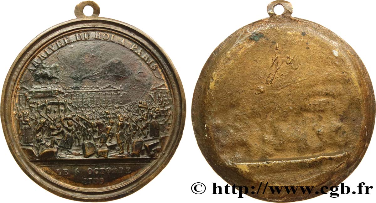 LOUIS XVI Médaille uniface, Arrivée du Roi à Paris XF
