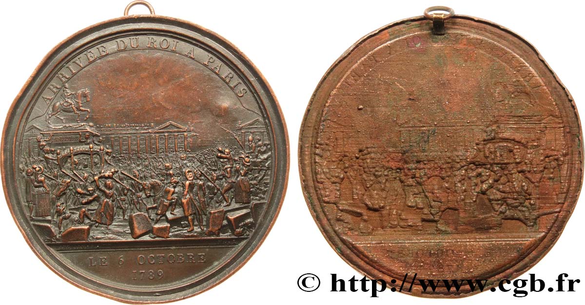 LOUIS XVI Médaille uniface, Arrivée du Roi à Paris BB