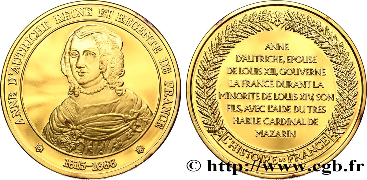 HISTOIRE DE FRANCE Médaille, Anne d’Autriche MS