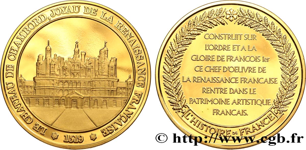 HISTOIRE DE FRANCE Médaille, le Château de Chambord fST