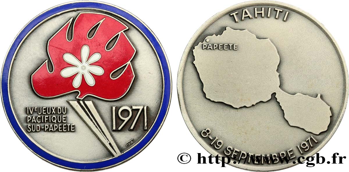 TAHITI Médaille, IVe Jeux du Pacifique Sud-Papeete fVZ