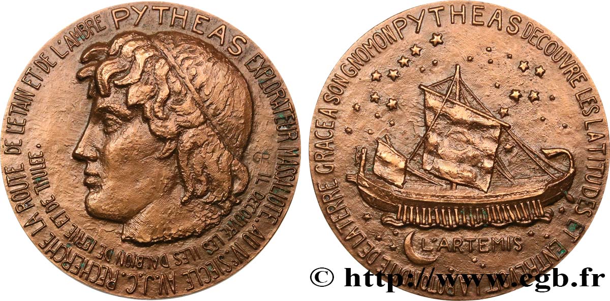 VARIOUS CHARACTERS Médaille, Pytheas, explorateur massaliote AU