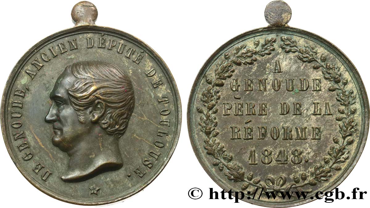DEUXIÈME RÉPUBLIQUE Médaille, Genoude, père de la réforme fVZ