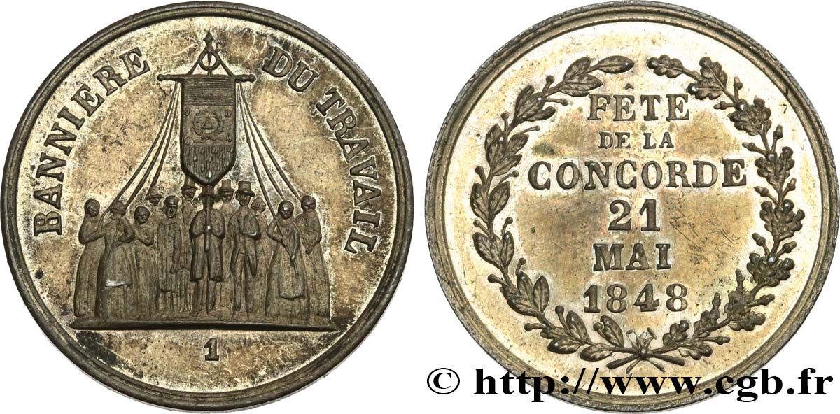 DEUXIÈME RÉPUBLIQUE Fête de la Concorde TTB+