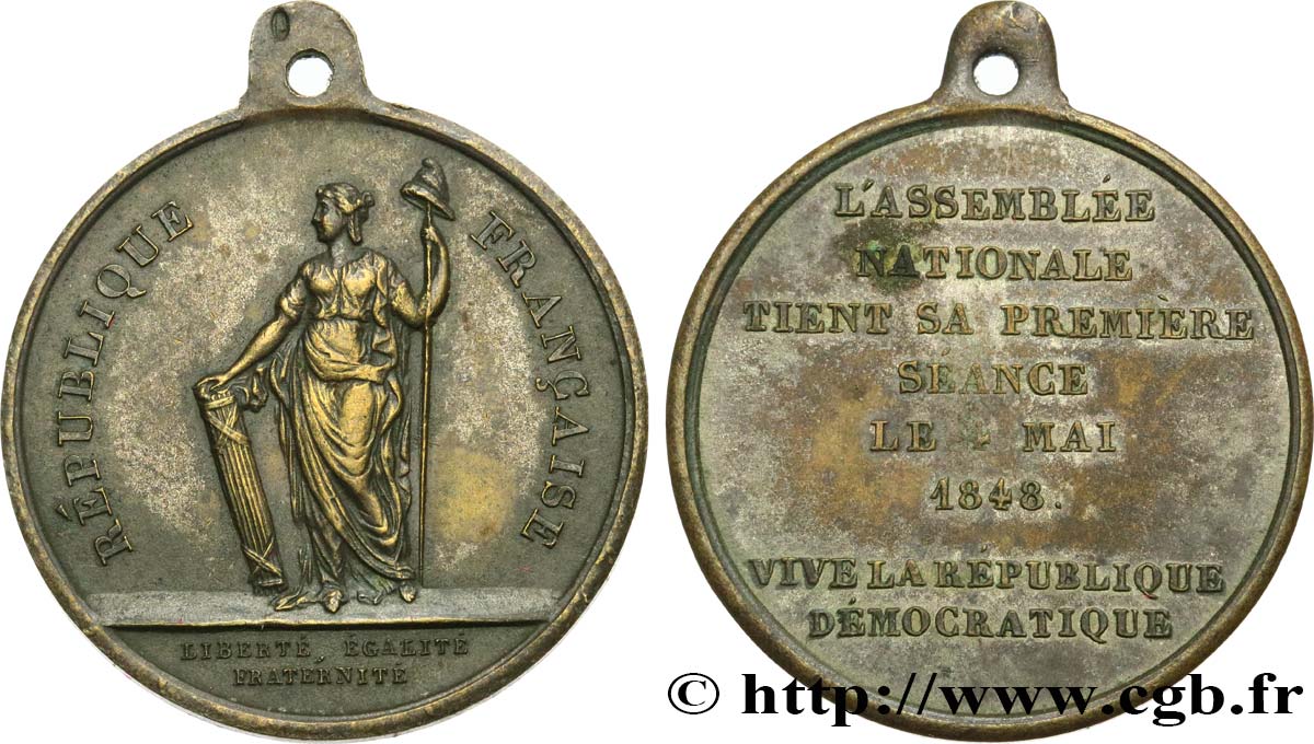 DEUXIÈME RÉPUBLIQUE Médaille de réunion de l’assemblée nationale TTB
