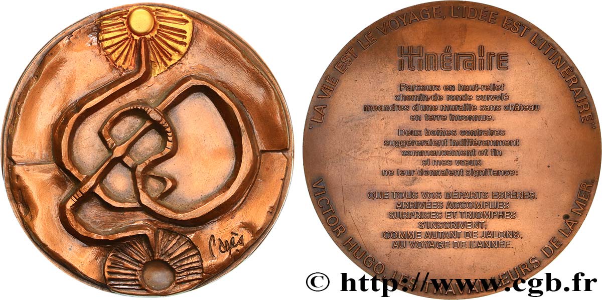 LITERATURE : WRITERS - POETS Médaille, Itinéraire de Victor Hugo AU/AU