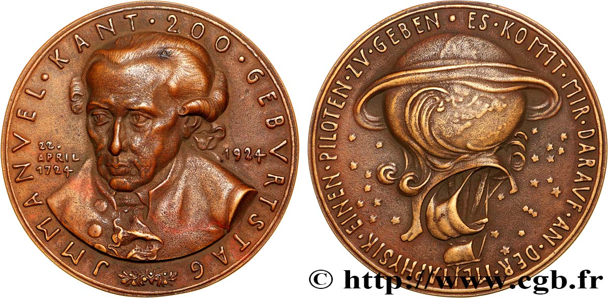 PERSONNAGES CÉLÈBRES Médaille, Emmanuel Kant  TTB+