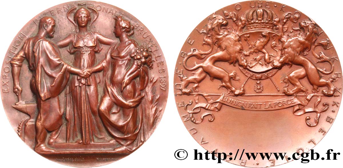 BELGIQUE - ROYAUME DE BELGIQUE - LÉOPOLD II Médaille, Exposition internationale fVZ