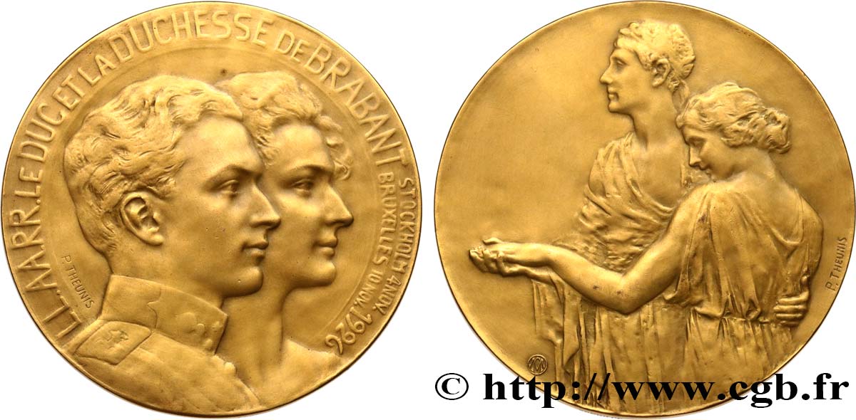 BELGIQUE - ROYAUME DE BELGIQUE - ALBERT Ier Médaille, Mariage du Prince Léopold et Princesse Astrid TTB+