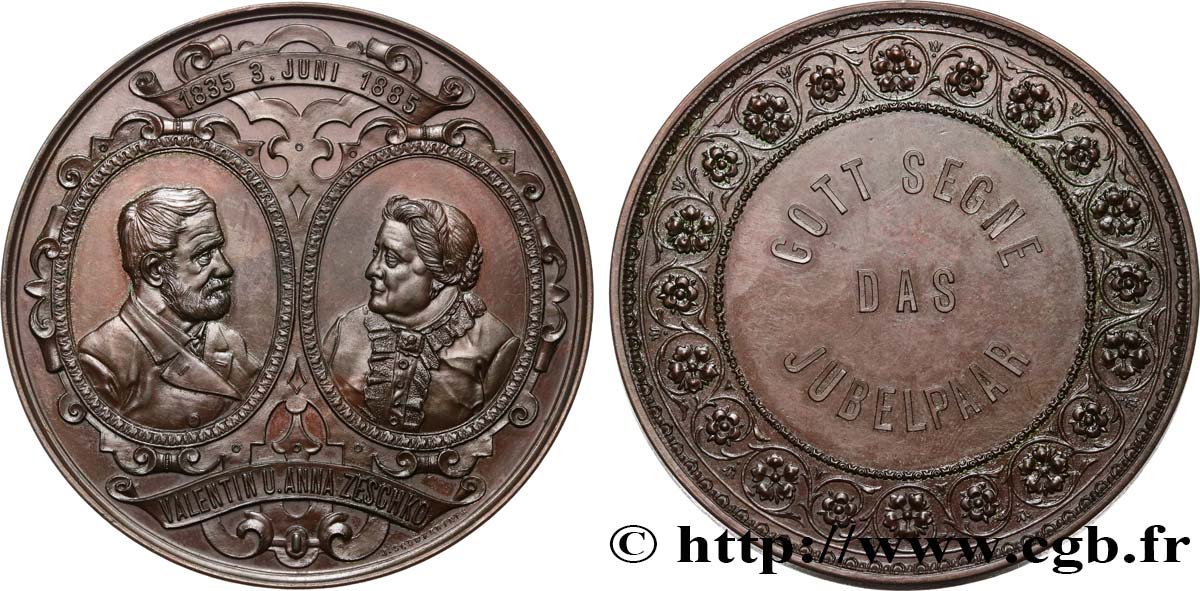 AUSTRIA - FRANZ-JOSEPH I Médaille, Noces d’or de Valentin et Anna Zeschko AU