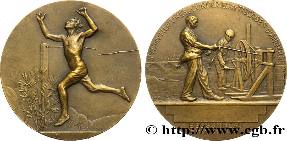 SOCIÉTÉS COMMERCIALES Médaille, Société des Filatures, Corderies et Tissages d’Angers fVZ