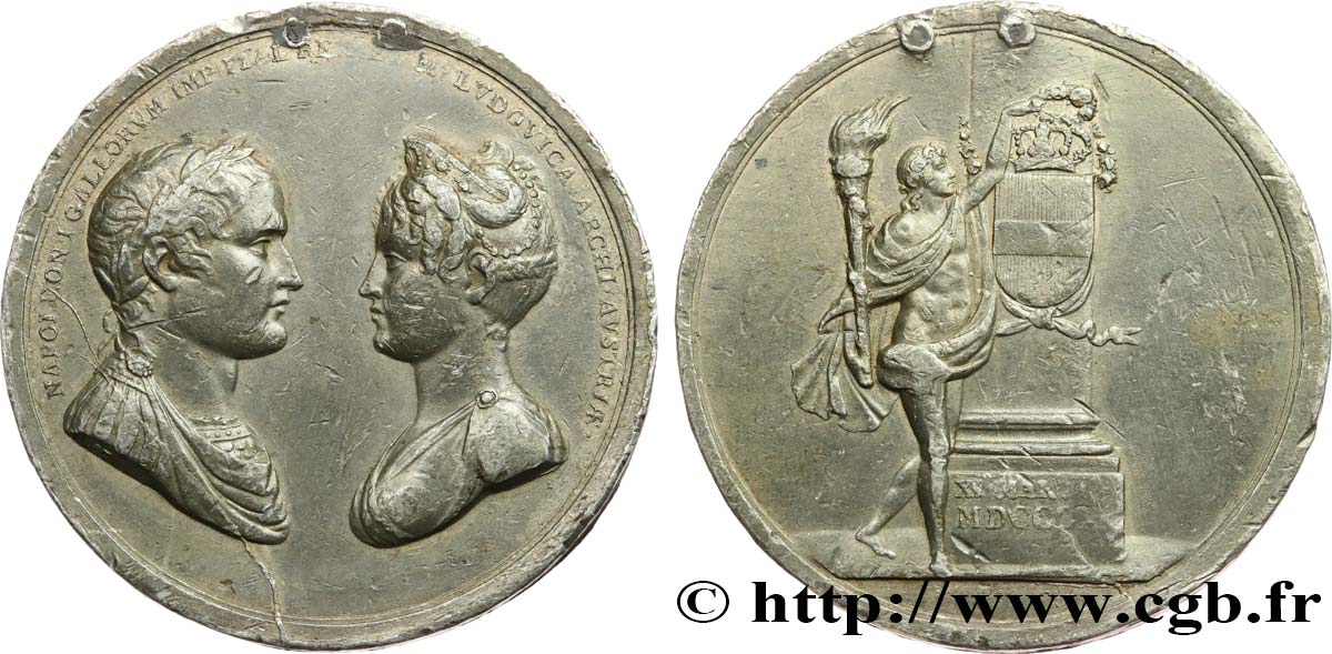PRIMO IMPERO Médaille, Mariage Napoléon Ier et Marie Louise q.BB