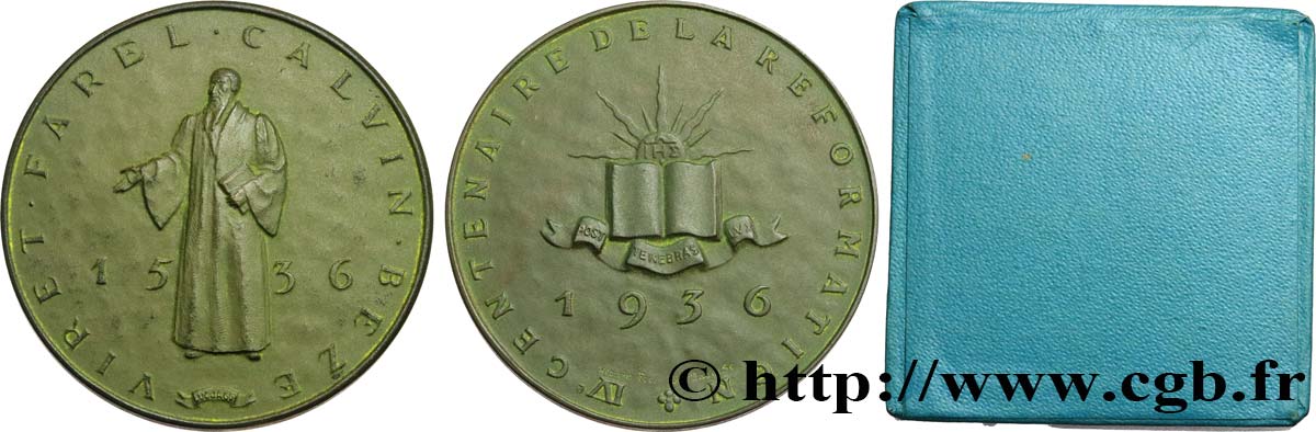 SWITZERLAND - HELVETIC CONFEDERATION Médaille, IVe centenaire de la réformation AU