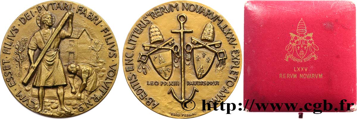 VATICAN AND PAPAL STATES Médaille, Rerum Novarum AU