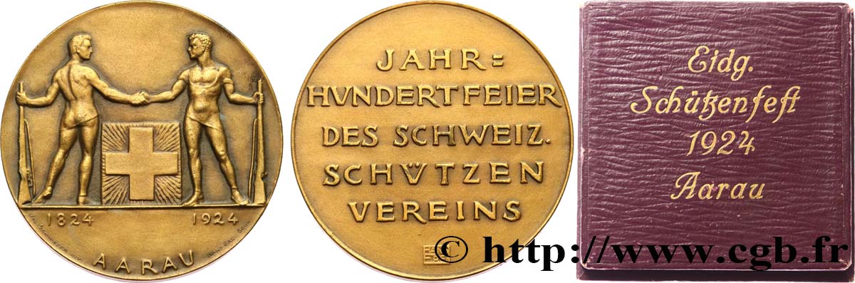 SUISSE - CONFÉDÉRATION HELVÉTIQUE Médaille, Centenaire de l’association de tir SUP