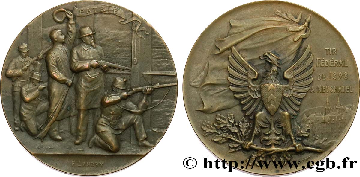 SWITZERLAND - HELVETIC CONFEDERATION Médaille, Patrie, Tir fédéral VZ