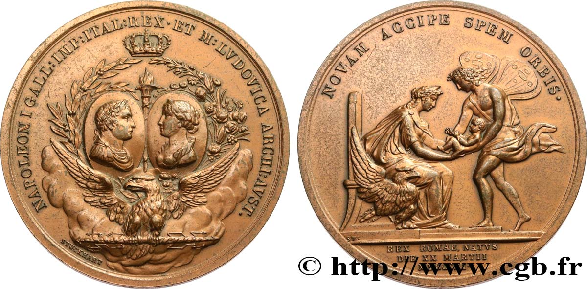 NAPOLEON S EMPIRE Médaille, Naissance du Roi de Rome, refrappe AU