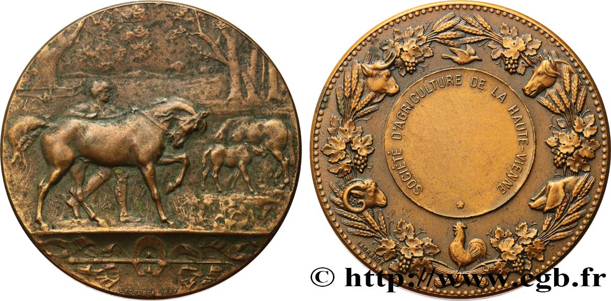 DRITTE FRANZOSISCHE REPUBLIK Médaille, Société d’agriculture SS/fVZ