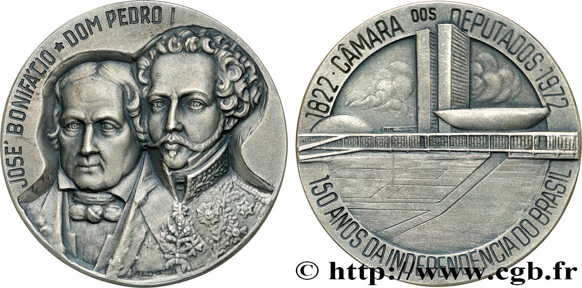 BRASILIEN Médaille, 150 ans de l’indépendance du Brésil VZ