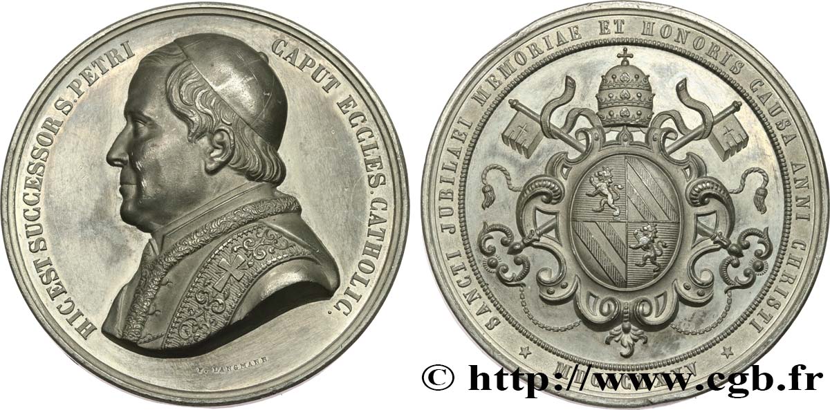 ITALIA - ESTADOS PONTIFICOS - PIE IX (Giovanni Maria Mastai Ferrettii) Médaille, Jubilé épiscopal du pontife MBC+