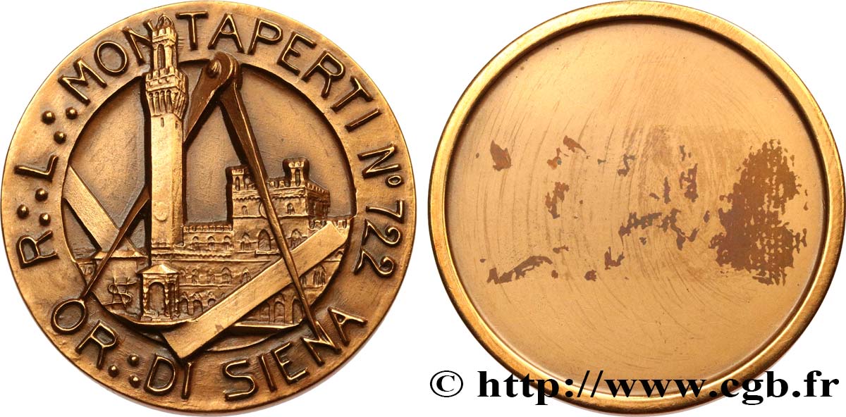 FRANC-MAÇONNERIE - PARIS Médaille, Loge 722, Montaperti fVZ