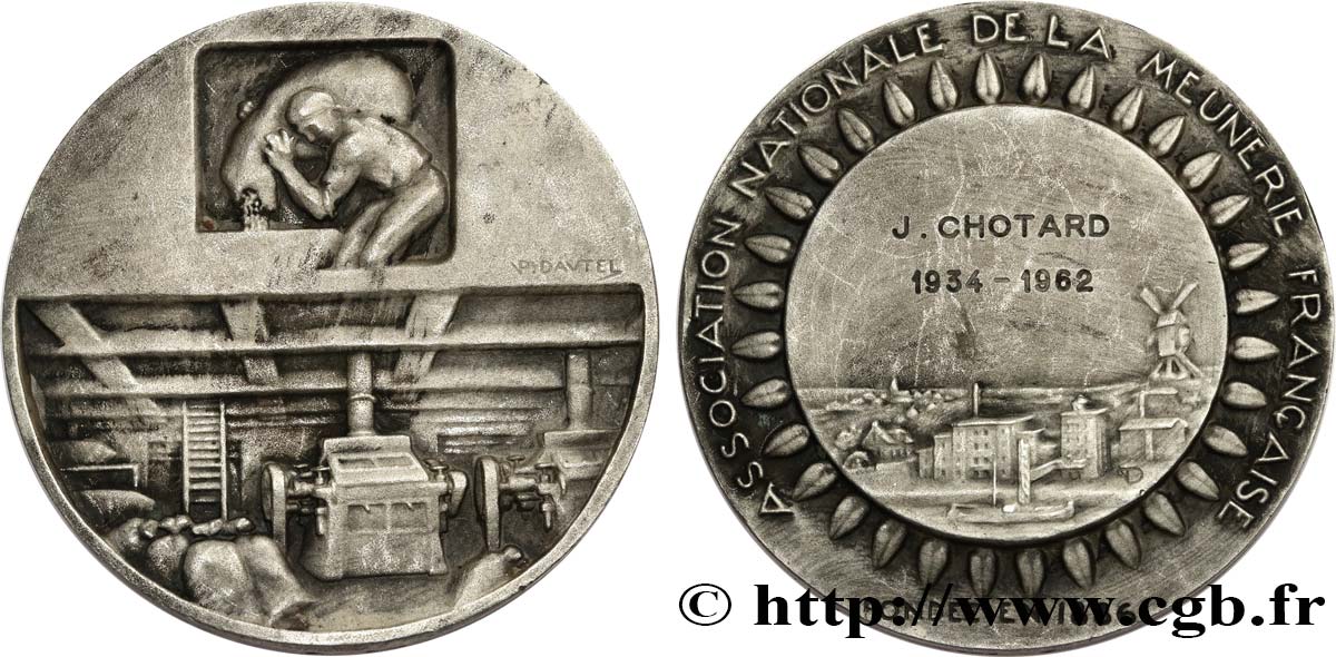 QUINTA REPUBLICA FRANCESA Médaille, Association nationale de la meunerie française MBC+