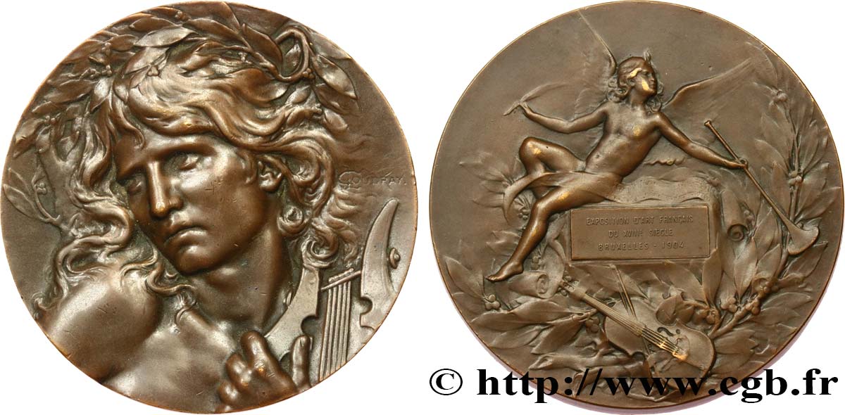 BELGIQUE - ROYAUME DE BELGIQUE - LÉOPOLD II Médaille Orphée, Exposition d’art français AU