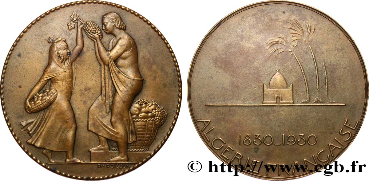 ALGÉRIE - TROISIÈME RÉPUBLIQUE Médaille, Centenaire de l’Algérie française fVZ