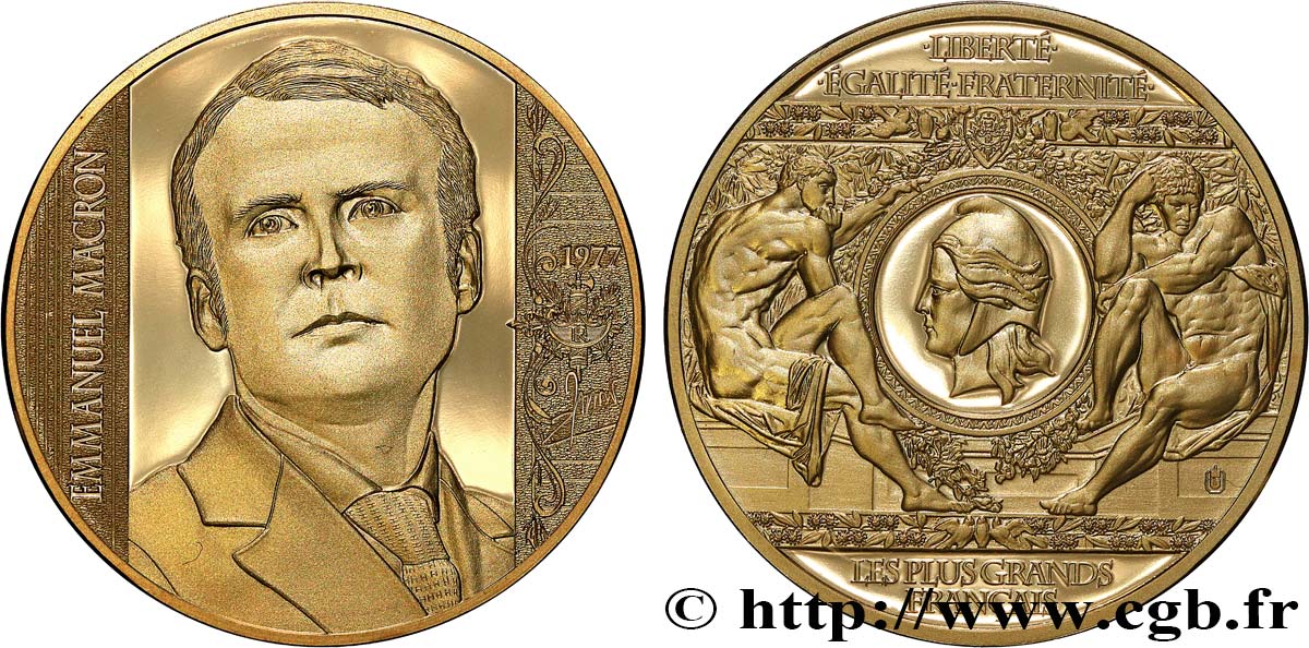 QUINTA REPUBBLICA FRANCESE Médaille, Emmanuel Macron SPL