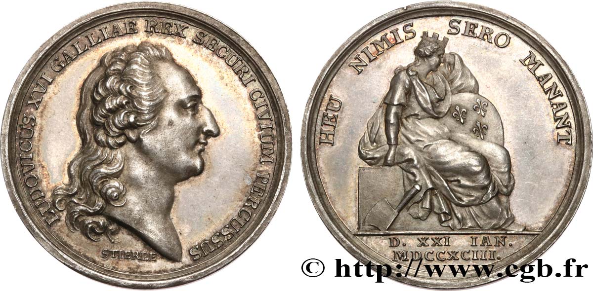 LOUIS XVI Médaille, Mort du roi AU