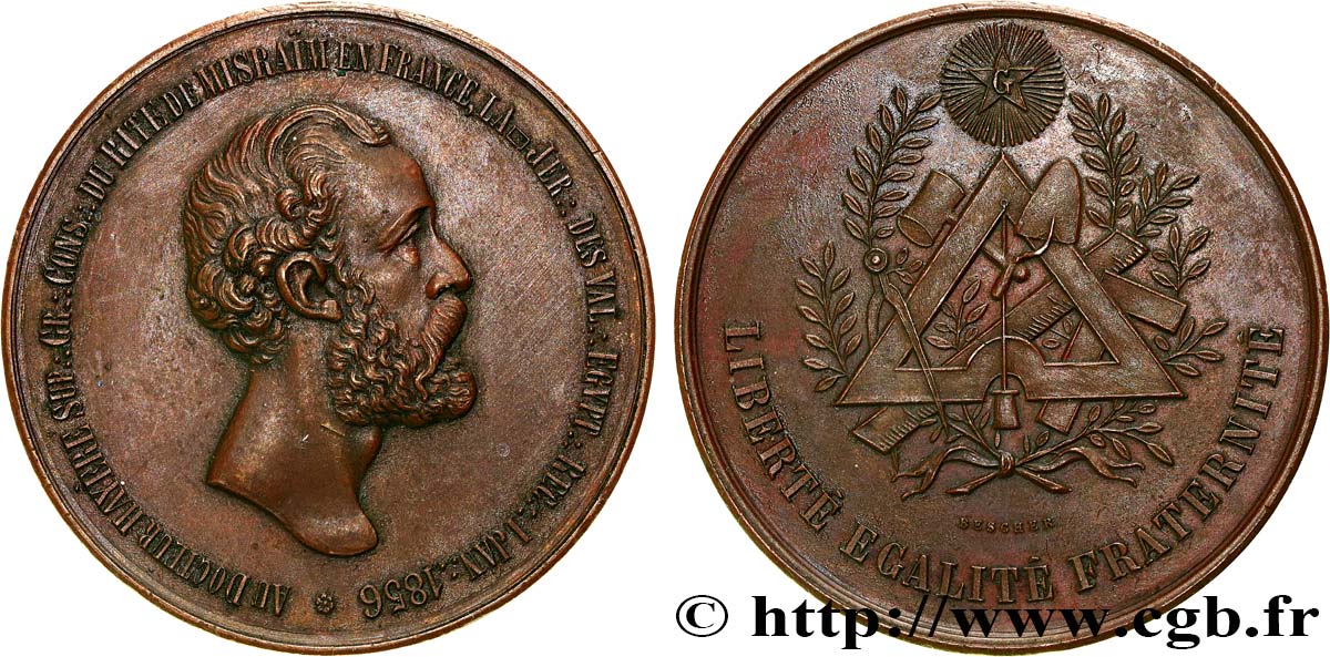 FRANC - MAÇONNERIE Médaille, Docteur Hayère, Jérusalem des Vallées égyptiennes TTB+