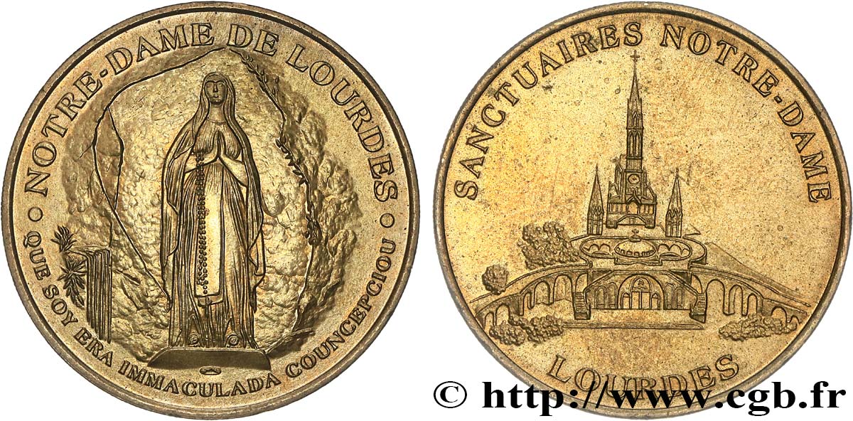 TOURISTIC MEDALS Médaille touristique, Sanctuaire Notre Dame de Lourdes AU/AU