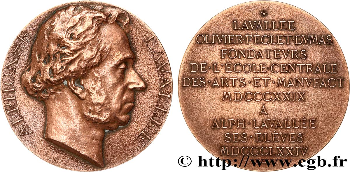 TERZA REPUBBLICA FRANCESE Médaille, Alphonse Lavallée BB