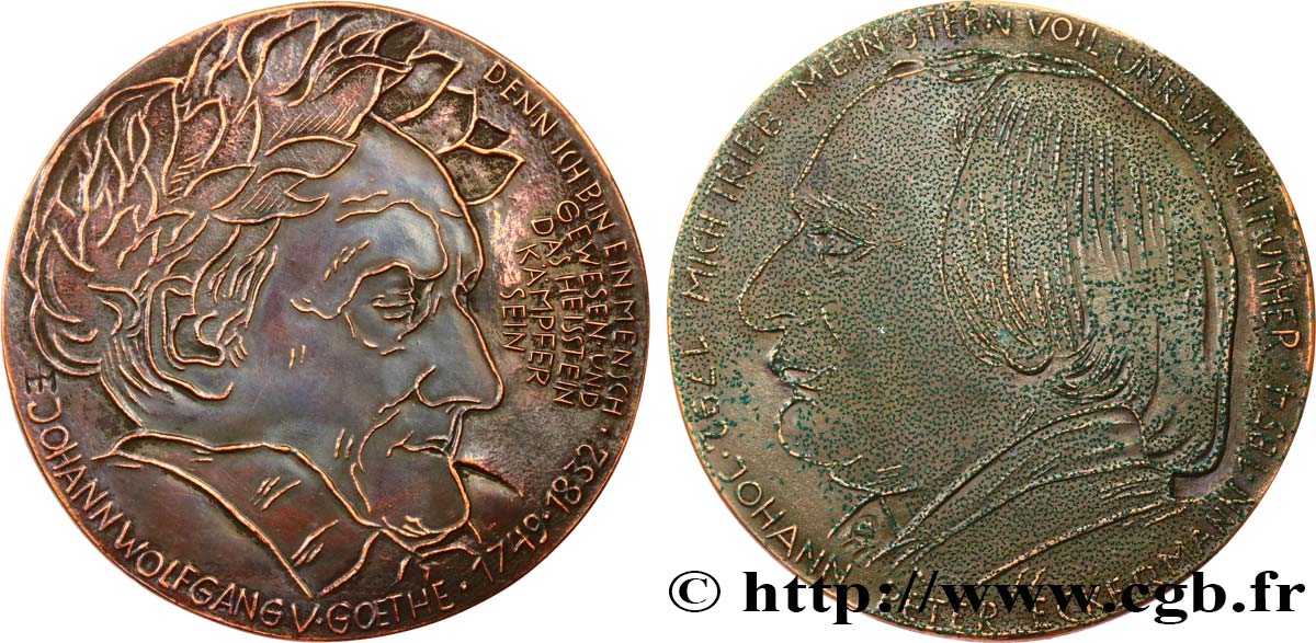 LITTÉRATURE : ÉCRIVAINS/ÉCRIVAINES - POÈTES Médaille, Johann Peter Eckermann TTB+