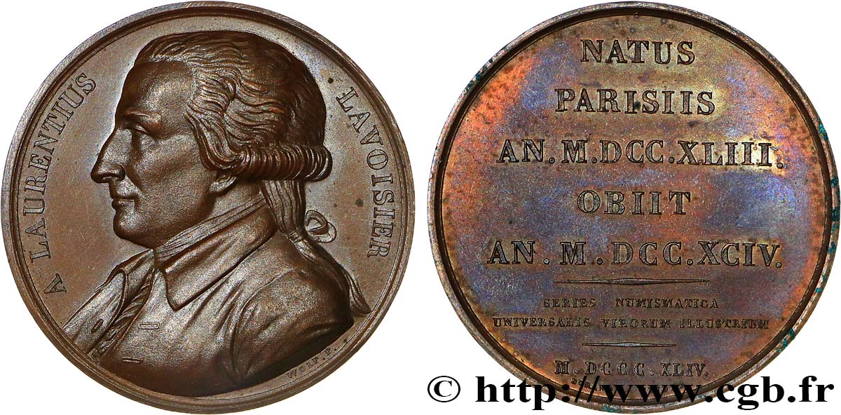 SÉRIE NUMISMATIQUE DES HOMMES ILLUSTRES Médaille, Antoine Lavoisier SPL+/SPL