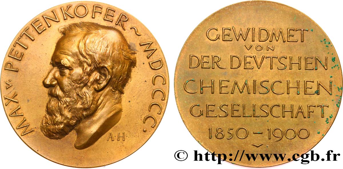 SCIENCES & SCIENTIFIQUES Médaille, Max Joseph von Pettenkofer TTB+
